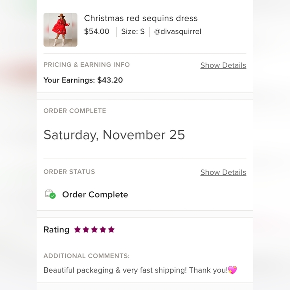 Sequins Red dress - Picture 9 of 11